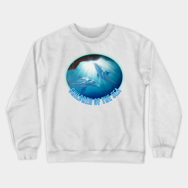 Dolphin t-shirt designs Crewneck Sweatshirt by Coreoceanart